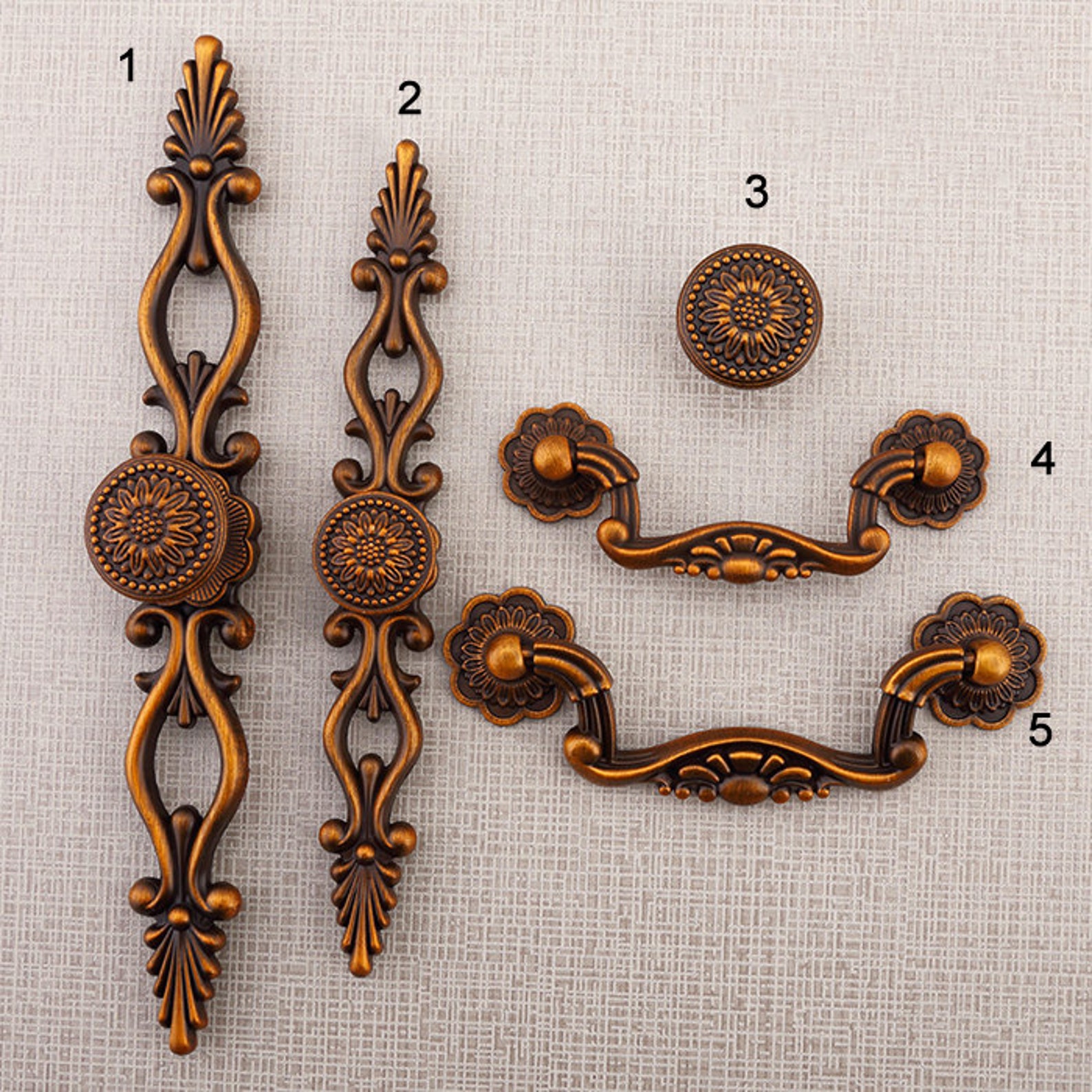 French Chic Handle Pull Knob Pulls Handles With Back Plate / Etsy