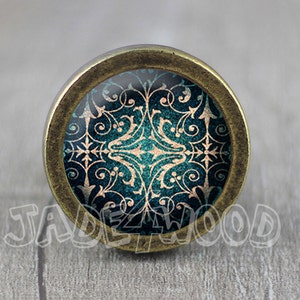 Glass Cabochon Bronze cabinet Dresser Knobs pull / Dresser Pull / Cabinet Knobs / Furniture Knobs