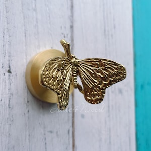 Butterfly Wall Hook Solid Brass Heavy Duty Vintage Animal Hook Hanging Clothes Hats Towels Bags Organizing Decorative Wall Hooks WM1944