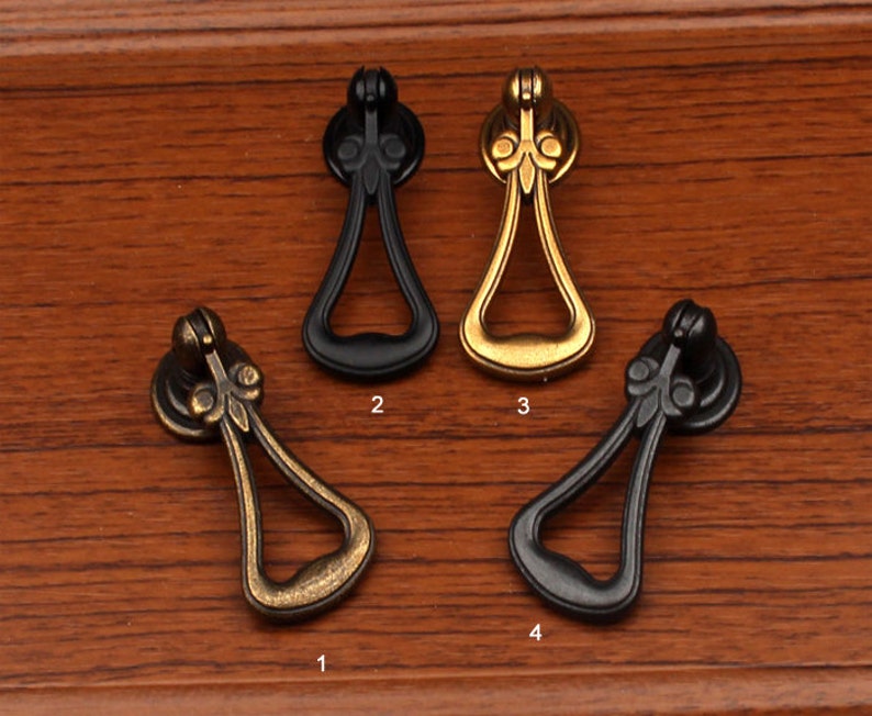Antique Bronze Dresser Drawer Pull Handles Knob Metal Drop Pull Cabinet Knobs Handle Pull Knob Furniture Hardware WM479