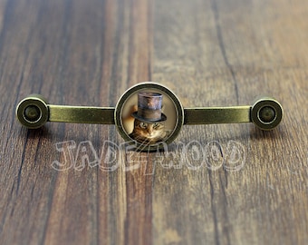 Steampunk Cat - Vintage Bronze Dresser handles cabinet pull handles Dresser Knobs