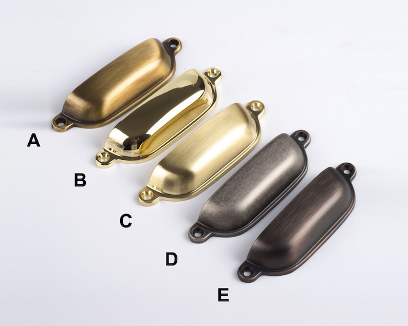 3.75" Bin Dresser Pull Drawer Pull Handle Knob Bronze Cup Shell Retro / Kitchen Cabinet Door Handle Pull Furniture Hardware WM1167 image 2