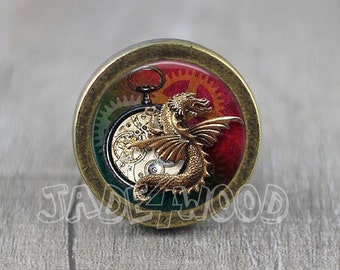 Steampunk Dragon Cabinet Knob: Zinc Alloy Dresser Pull