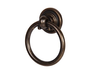 Antique Bronze Dresser Handle Drawer Knob Pull Drop Ring Pulls Handles / Towel Hanger Towel Holder WM975