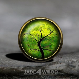 Tree of Life Glass Cabochon Cabinet Knob Dresser Knob Dresser Pull Furniture Knob