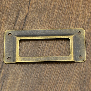 6pcs Antique Bronze Label Drawer Pull Small Handle Label Holder with Cup Pull Drawer Pull CZ054