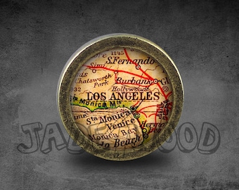 Map of Los Angeles Cabinet Dresser Knob pull / Dresser Pull / Cabinet Knob / Furniture Knob