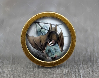 Fledermaus Glas Cabochon Vintage Bronze Möbel Knauf / Knauf / Knauf / Möbel Knauf