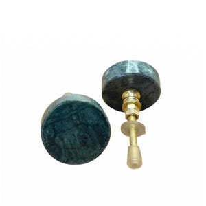 Pomello per mobile in pietra verde giada marmorizzata, maniglia per cassetto verde smeraldo realizzata a mano