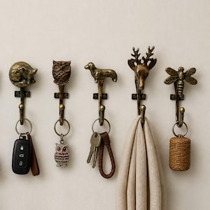 Animal Wall Hooks Hangers, Antique Iron Coat Hooks, Insect Bird Animal Hook Wall Mount