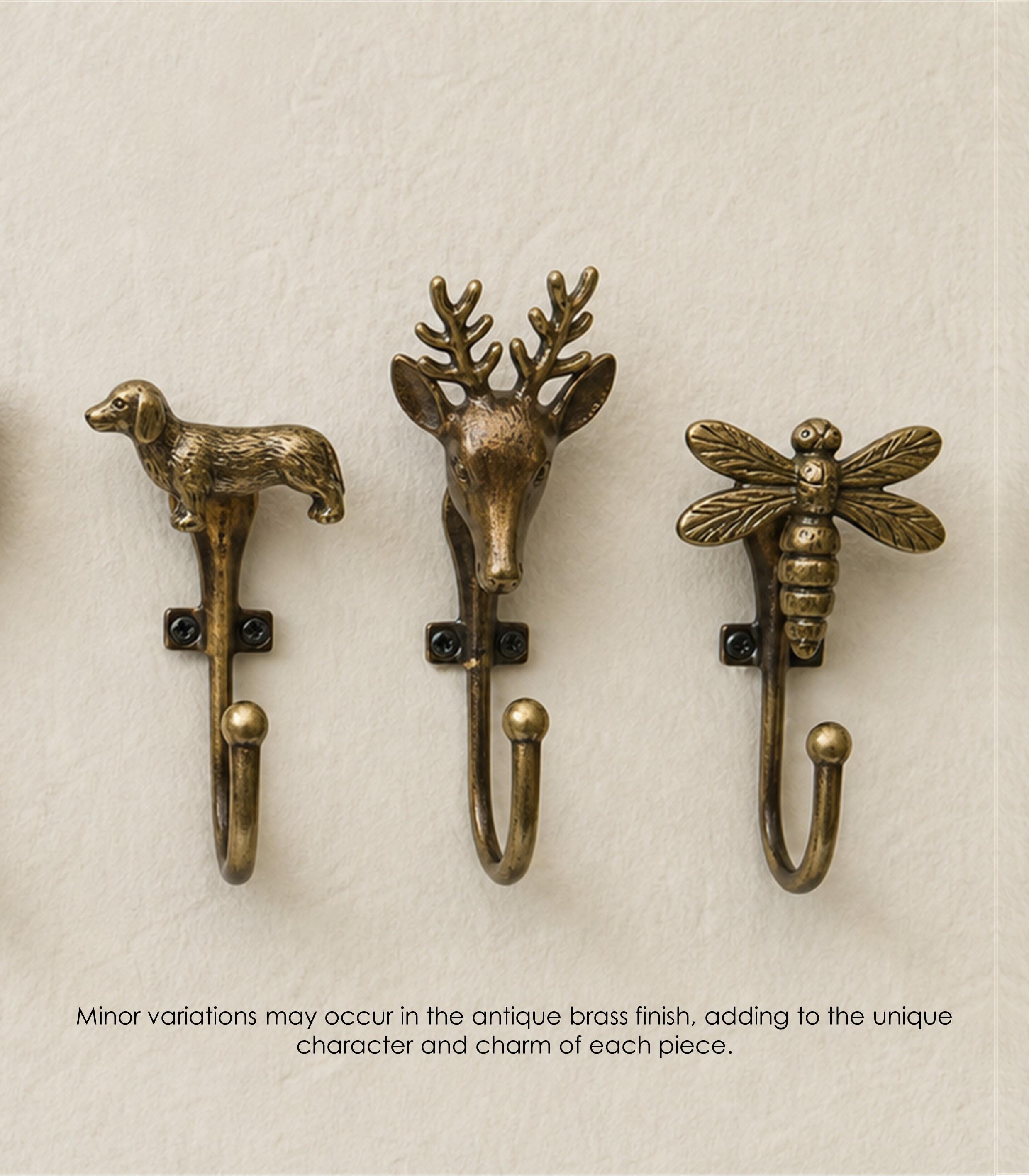 Animal Wall Hooks Hangers, Antique Iron Coat Hooks, Insect Bird Animal ...