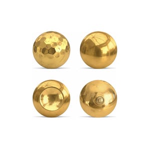 Premium Polished Brass Ball Cabinet Knobs | 4 Styles, Shiny Gold Drawer Pulls