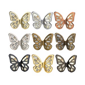 Opulence en laiton et nacre, poignée papillon, inspiration orientale, bouton d'armoire en laiton et ivoire, poignée de porte d'armoire en laiton