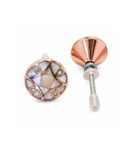 rose gold dresser knobs Handmade Mother of Pearl Copper Cabinet Knob, Drawer Pull Handle all-product