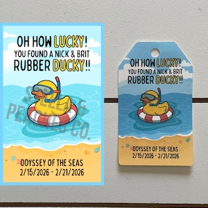 Personalized Cruise Duck Tags: Oh How Lucky You Found a Rubber Ducky! (Set of 10)