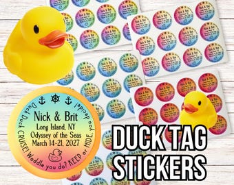 Personalized Cruise Duck Tag Stickers: Custom Cruising Ducks - Keep or Hide, You Decide