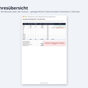 Mindestlohn 2027 Minijob Rechner Excel | German, 14,60 EUR Stundenlohn, 633 EUR Grenze (Digital Download) image 4