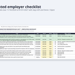 ワシントン州最低賃金2027年給与計算チェッカー｜Excel昇給計算ツール、従業員給与通知、雇用主チェックリスト（デジタルダウンロード） 画像 6