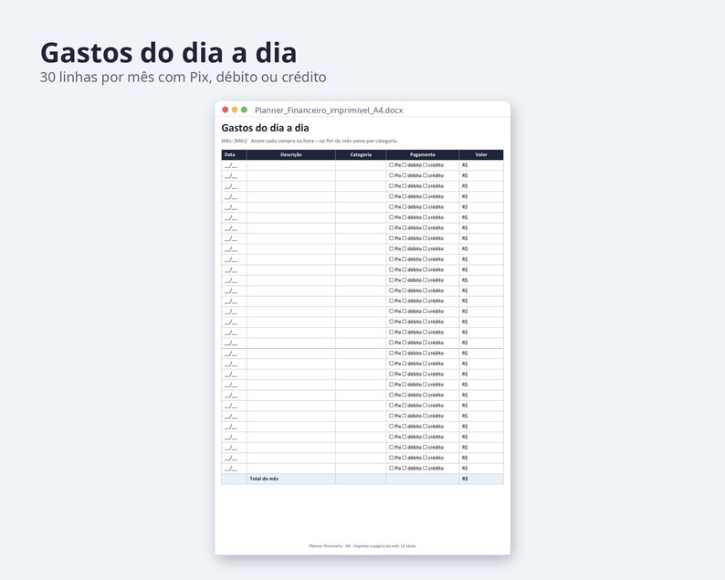 Planner financeiro planilha Excel 2026 2027 | Portuguese, Orçamento mensal, controle de gastos (Digital Download) image 8