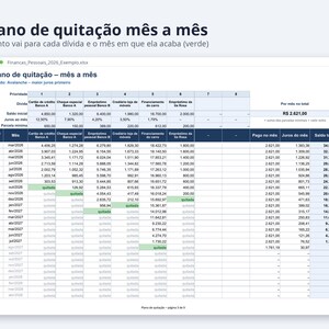 Finanças pessoais planilha 2026 | Portuguese, Plano para quitar dívidas, reserva de emergência (Digital Download) image 3