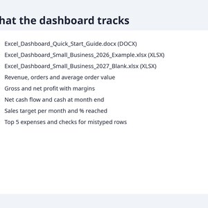 Excel Dashboard for Small Business 2027 | Monthly KPI Tracker, Sales, Expenses (Digital Download) image 9