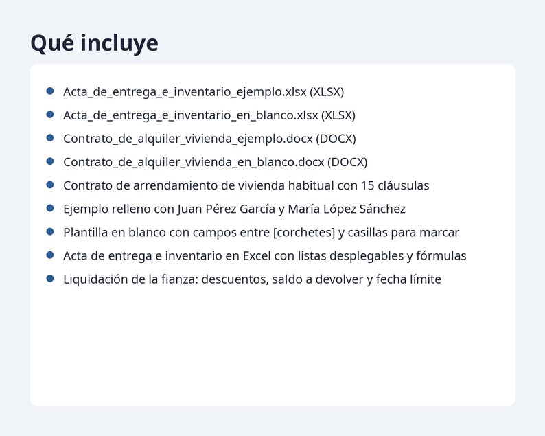 Contrato de alquiler de vivienda Word, LAU 2026 | Spanish, Ejemplo relleno, inventario Excel (Digital Download) image 9