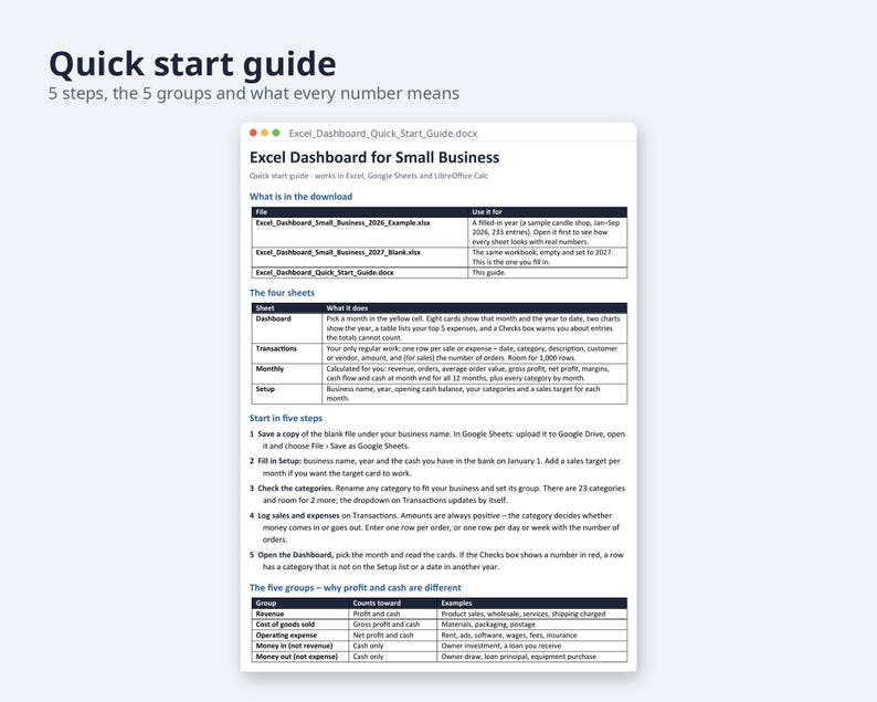 Excel Dashboard for Small Business 2027 | Monthly KPI Tracker, Sales, Expenses (Digital Download) image 8