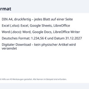 Mindestlohn 2027 Minijob Rechner Excel | German, 14,60 EUR Stundenlohn, 633 EUR Grenze (Digital Download) image 10
