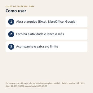 Planilha fluxo de caixa MEI 2026 Excel | Portuguese, Controle do limite de 81 mil e DAS MEI 2026, Planilhas Google (Digital Download) image 5