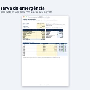 Finanças pessoais planilha 2026 | Portuguese, Plano para quitar dívidas, reserva de emergência (Digital Download) image 5