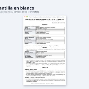 Arrendamiento de local comercial, contrato Word + Excel | Spanish, IVA y retención 19 %, factura (Digital Download) image 5