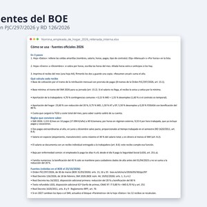 Nómina empleada de hogar rellenada 2026 | Spanish, Excel con cotización, 12 meses y plantilla vacía (Digital Download) image 7