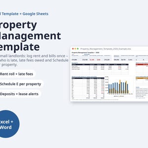 Property Management Template Excel | Rent Ledger per Unit, Tenant List, Late Fees (Digital Download)