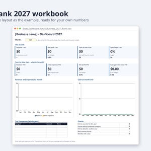 Excel Dashboard for Small Business 2027 | Monthly KPI Tracker, Sales, Expenses (Digital Download) image 5