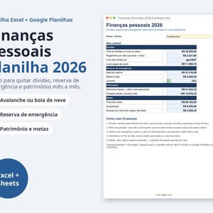 Kit organização financeira 2026 2027 Excel | Portuguese, Controle de gastos, quitar dívidas (Digital Download) image 5