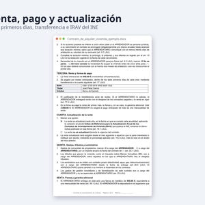 Contrato de alquiler de vivienda Word, LAU 2026 | Spanish, Ejemplo relleno, inventario Excel (Digital Download) image 3