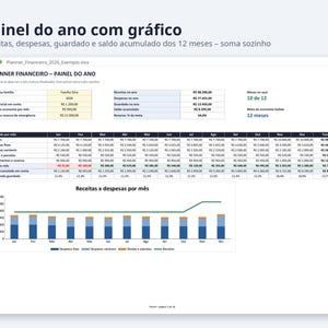 Planner financeiro planilha Excel 2026 2027 | Portuguese, Orçamento mensal, controle de gastos (Digital Download) image 2