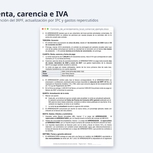 Arrendamiento de local comercial, contrato Word + Excel | Spanish, IVA y retención 19 %, factura (Digital Download) image 3