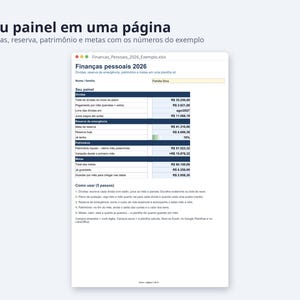 Finanças pessoais planilha 2026 | Portuguese, Plano para quitar dívidas, reserva de emergência (Digital Download) image 2