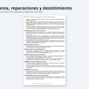 Contrato de alquiler de vivienda Word, LAU 2026 | Spanish, Ejemplo relleno, inventario Excel (Digital Download) image 4