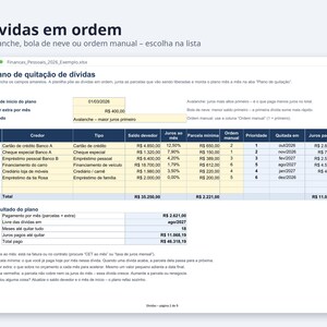 Finanças pessoais planilha 2026 | Portuguese, Plano para quitar dívidas, reserva de emergência (Digital Download) image 4