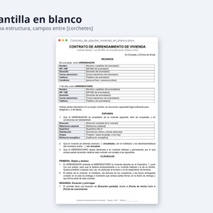 Contrato de alquiler de vivienda Word, LAU 2026 | Spanish, Ejemplo relleno, inventario Excel (Digital Download) image 5