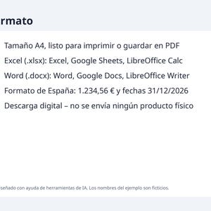 Recibo de alquiler plantilla Excel y Word 2026 2027 | 12 recibos con importe en letra, registro de cobros, A4 (Descarga digital) imagen 10