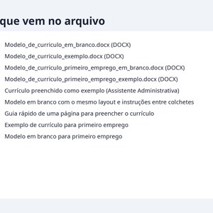 Modelo de currículo Word 2026 formato Brasil | Portuguese, Exemplo preenchido, modelo em branco (Digital Download) image 9