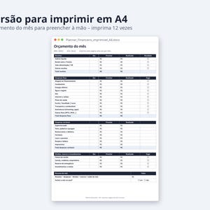 Planner financeiro planilha Excel 2026 2027 | Portuguese, Orçamento mensal, controle de gastos (Digital Download) image 7