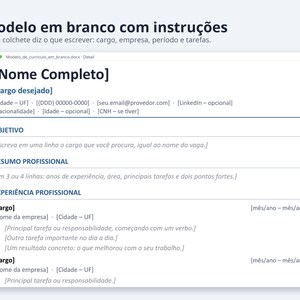Modelo de currículo Word 2026 formato Brasil | Portuguese, Exemplo preenchido, modelo em branco (Digital Download) image 8