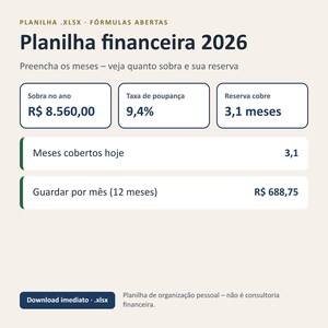 Kit organização financeira 2026 2027 Excel | Portuguese, Controle de gastos, quitar dívidas (Digital Download) image 4