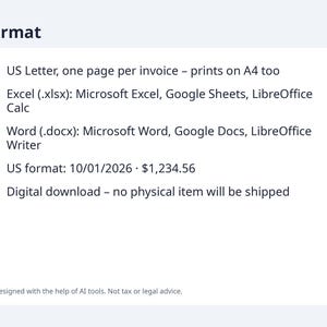 Tutor Invoice Template Excel and Word | Tutoring Invoice, Hours Tutored, Sibling Discount (Digital Download) image 10