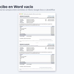 Recibo de alquiler plantilla Excel y Word 2026 2027 | 12 recibos con importe en letra, registro de cobros, A4 (Descarga digital) imagen 7