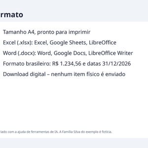 Planner financeiro planilha Excel 2026 2027 | Portuguese, Orçamento mensal, controle de gastos (Digital Download) image 10